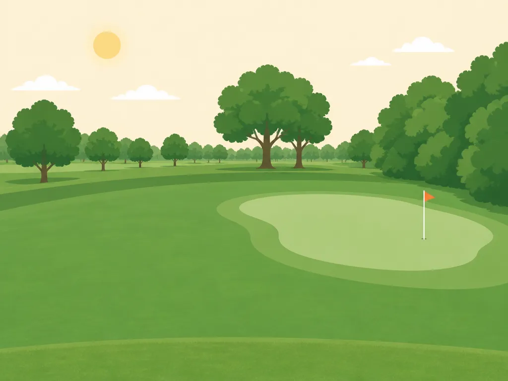 Illustration of Meadowood Golf Course (White-Red)