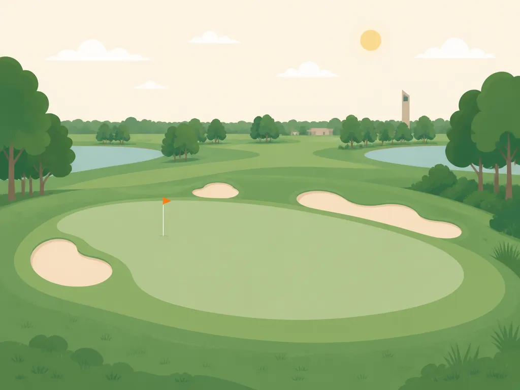 Illustration of Bay Meadows Golf Course (Blue)
